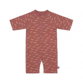 LSF Short Sleeve Sunsuit Waves rosewood, 36 months