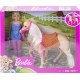 Mattel - Barbie Pferd mit Puppe blond, Anziehpuppe, Modepuppe, Pferde Spielzeug