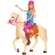 Mattel - Barbie Pferd mit Puppe blond, Anziehpuppe, Modepuppe, Pferde Spielzeug