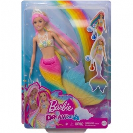 Mattel - Barbie - Dreamtopia Regenbogenzauber Meerjungfrau Puppe mit Farbwechsel