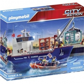 Playmobil® 70769 - City Action - Großes Containerschiff mit Zollboot