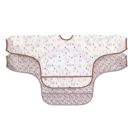 Long Sleeve Bib 2pcs assorted Tiny Farmer Goose lilac
