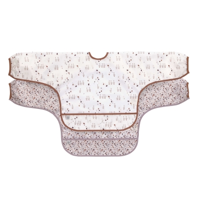 Long Sleeve Bib 2pcs assorted Tiny Farmer Goose lilac