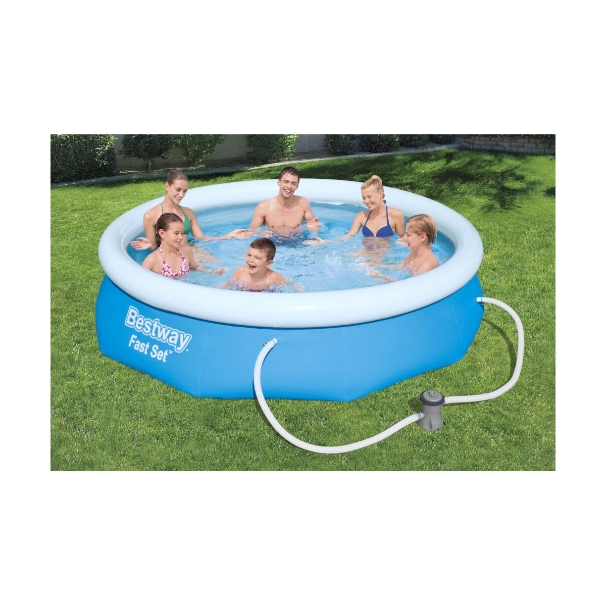 mit Spielwaren MUKK® Pool-Set, VEDES 76 x - Filterpumpe rund, Fast cm Münster Set™ - 305 69421389512