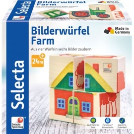 Schmidt Spiele - Selecta - Bilderwürfel, Farm, 4 Teile