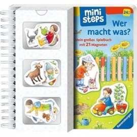Ravensburger - ministeps - Wer macht was? Mein großes Spielbuch mit 21 Magneten