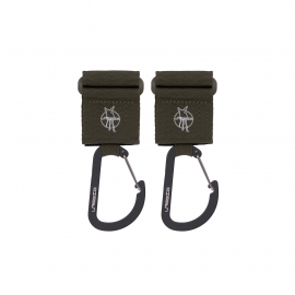 CAS Stroller Hooks with Carabiner 2 pack olive