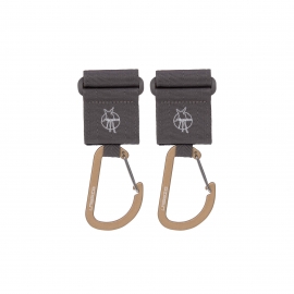 CAS Stroller Hooks with Carabiner 2 pack anthracit