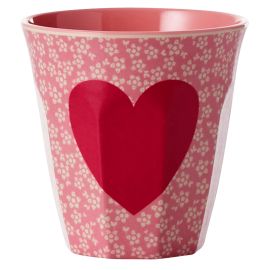 Melamine Cup Two Tone Heart Print
