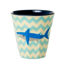 Melamine Cup with Shark Print - Two Tone - Medium