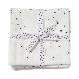 Burp cloth, 2-pack, Dreamy dots, white