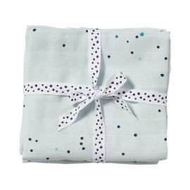 Burp cloth, 2-pack, Dreamy dots, blue