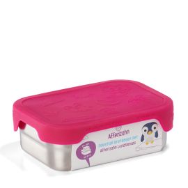 Edelstahl Brotdosen-Set Eule Silber Pink