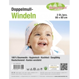 MULLWindeln 3er, 100 WEISS weiss
