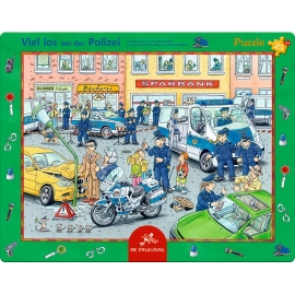 Rahmenpuzzle Viel los bei der Polizei, 25 Teile
