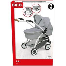 BRIO - Puppenwagen Spin grau mit