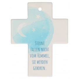 Porzellankreuz - Sterne