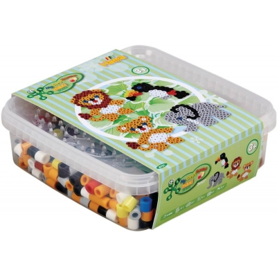 Hama® Bügelperlen Box mit Perlen und Stiftplatten MAXI Wilde Tiere