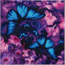 Crystal Art Leinwand Schmetterlinge 30x30 cm