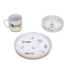 Dish Set Porcelain/Silicone Litt