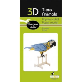 3D Papiermodell - Papagei