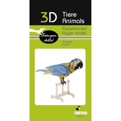 3D Papiermodell - Papagei