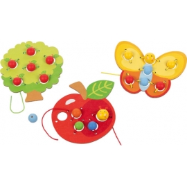 Fädelset Obstgarten, 3 Motive (