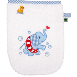Waschhandschuh Elefant, Hellblau