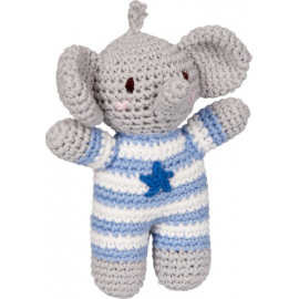 Häkel-Rassel Elefant, Hellblau -