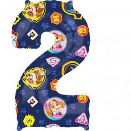 Paw Patrol Folienballon Zahl 2 c