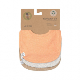 Newborn Bib 3 pcs GOTS apricot/l