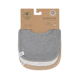 Newborn Bib 3 pcs GOTS dark grey