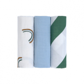 Swaddle & Burp Blanket L Happy R