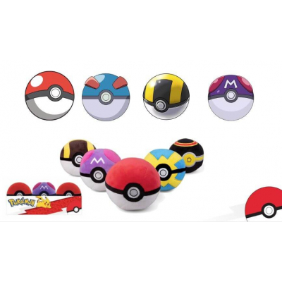 Pokémon Plüsch Pokébälle 12cm, s