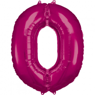 Grosse Zahl 0 Pink Folienballon