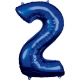 Grosse Zahl 2 Blau Folienballon