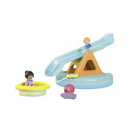 Badeinsel Mit Wasserrutsche