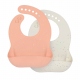 Silicone Bib 2 pcs apricot natur