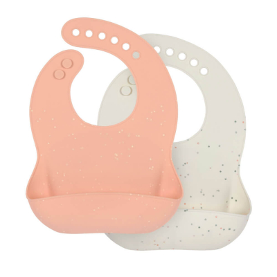 Silicone Bib 2 pcs apricot natur