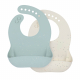 Silicone Bib 2 pcs blue nature