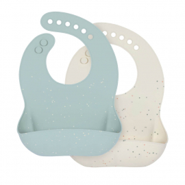 Silicone Bib 2 pcs blue nature