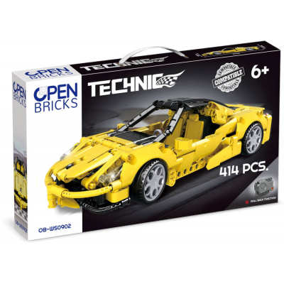 Open Bricks Sports Car Yellow