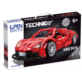 Open Bricks Sports Car Red