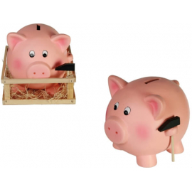 JUMBO Keramik Sparschwein mit Ha