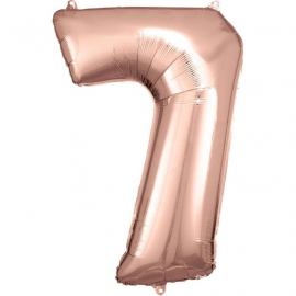 Grosse Zahl 7 Rosé Gold Folienba