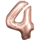 Grosse Zahl 4 Rosé Gold Folienba