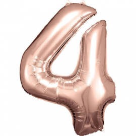 Grosse Zahl 4 Rosé Gold Folienba