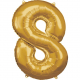 Grosse Zahl 8 Gold Folienballon
