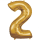 Grosse Zahl 2 Gold Folienballon