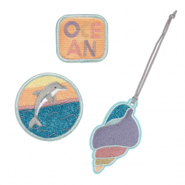 School Patches Set Dolphin Ocean